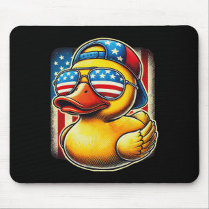Rubber Duck Shirt Usa Flag Gift Funny Duckie Cool Mouse Pad