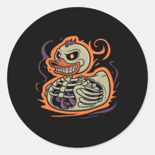 Rubber Duck Skeleton Rubber Duckie Costume Party Classic Round Sticker