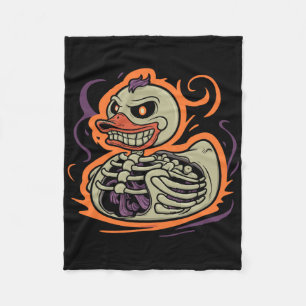 Rubber Duck Skeleton Rubber Duckie Costume Party  Fleece Blanket