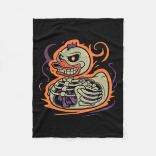 Rubber Duck Skeleton Rubber Duckie Costume Party  Fleece Blanket