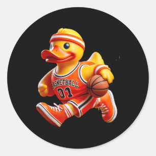 Rubber Duck Sketll Player Ducky Duckie Men Women K Classic Round Sticker