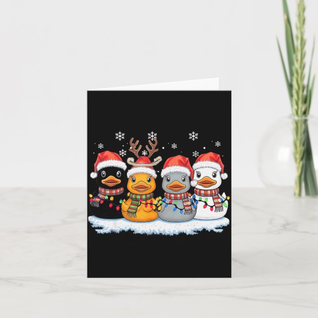 Rubber Duck Squad Christmas Light Reindeer Crew Xm Card (Front)