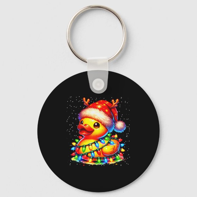 Rubber Duck Squad Christmas Light Reindeer Crew Xm Key Ring (Front)