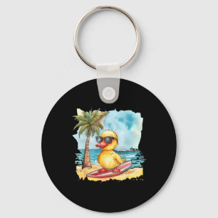 Rubber Duck Surfing Summer Surfer Beach Rubber Duc Key Ring