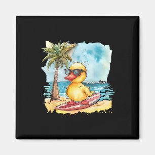 Rubber Duck Surfing Summer Surfer Beach Rubber Duc Magnet