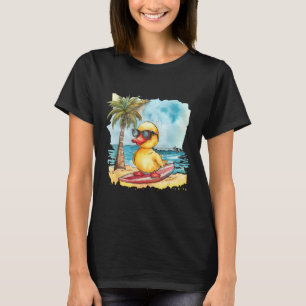 Rubber Duck Surfing Summer Surfer Beach Rubber Duc T-Shirt