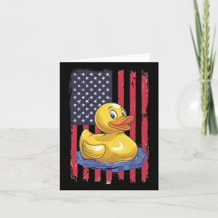 Rubber Duck Usa Flag Independence Day Bath Duck Card