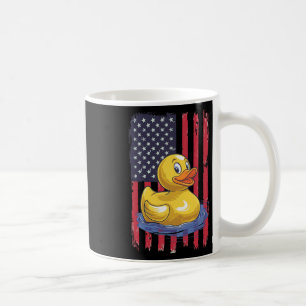 Rubber Duck Usa Flag Independence Day Bath Duck Coffee Mug