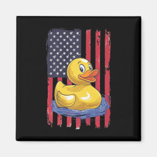 Rubber Duck Usa Flag Independence Day Bath Duck Magnet