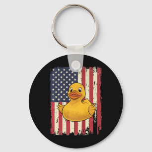 Rubber Duck Usa Flag Independence Day Bath Duck Pr Key Ring