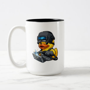 Rubber Duck Welder Two-Tone Coffee Mug
