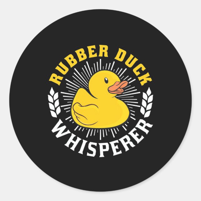 Rubber Duck Whisperer Classic Round Sticker (Front)