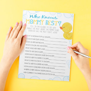 Rubber Duck Who Knows Mummy Best Baby Game Pack Notepad
