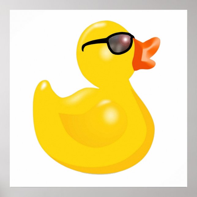 Rubber Duck With Sun Glasses Rubber Duck Yellow Du Poster (Front)