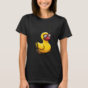Rubber Duck With Sunglasses On A Swing Men Women T-Shirt