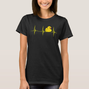 Rubber Duck Yellow Rubber Duck Heartbeat Ekg Pulse T-Shirt