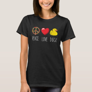 Rubber Duck Yellow Rubber Ducks Love Peace Rubber T-Shirt