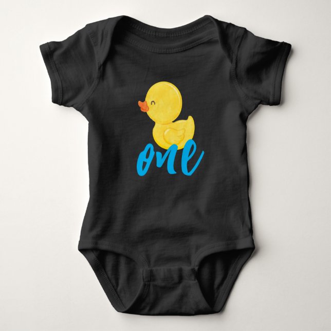 Rubber Duck You're the One First Birthday Bodysuit (Front)