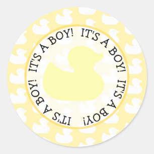 Rubber Duckie Baby Shower Classic Round Sticker
