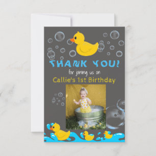 Rubber Duckie Birthday Thank you Card