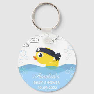 Rubber Duckie Boy's Baby Shower Key Ring