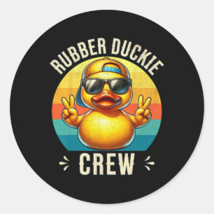 Rubber Duckie Crew Cruise Duck Matching Group  Classic Round Sticker