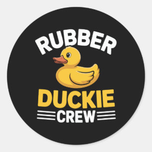 Rubber Duckie Crew Funny Duck Animal Cute Kawaii D Classic Round Sticker