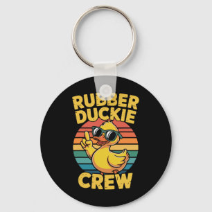 Rubber Duckie Crew Retro Duck Vintage Duck Funny Key Ring