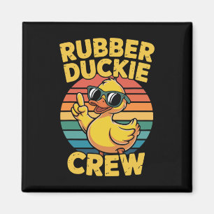 Rubber Duckie Crew Retro Duck Vintage Duck Funny Magnet