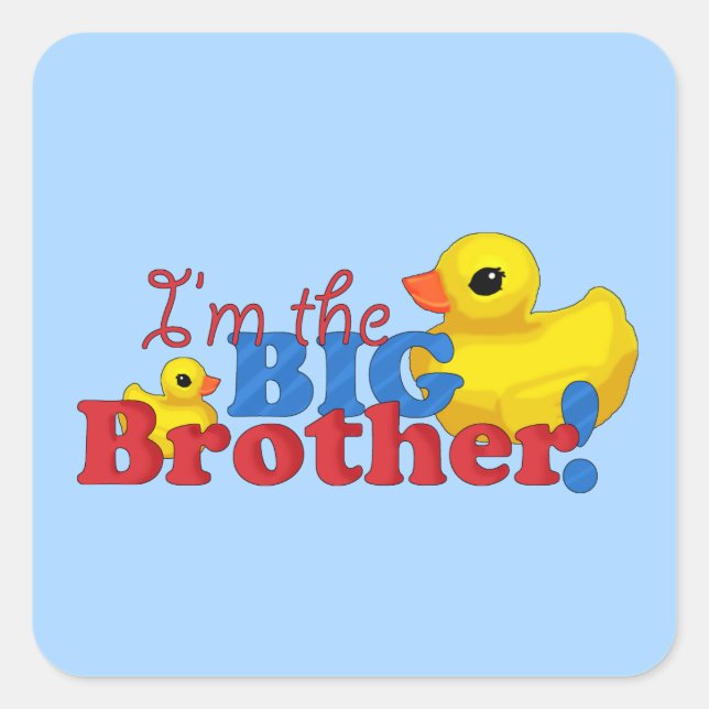 "Rubber Duckies - Big Brother" Square Sticker (Front)
