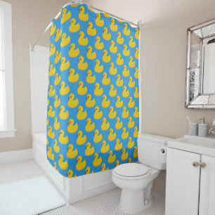 Rubber Duckies Pattern Shower Curtain
