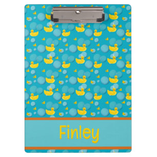 Rubber ducks and bubbles pattern clipboard