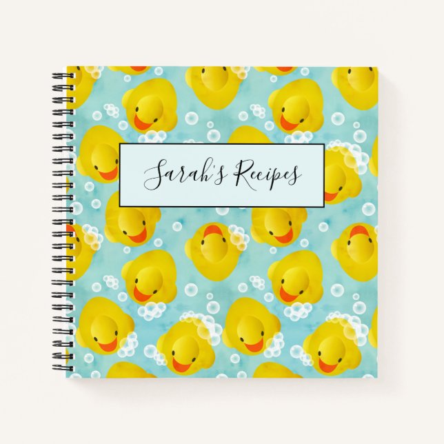 Rubber Ducks Bath Pattern Notebook (Front)