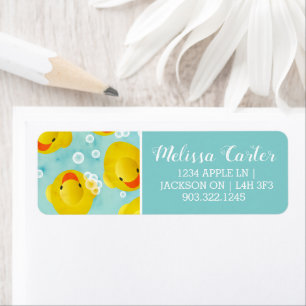 Rubber Ducks Bath Pattern Return Address Label