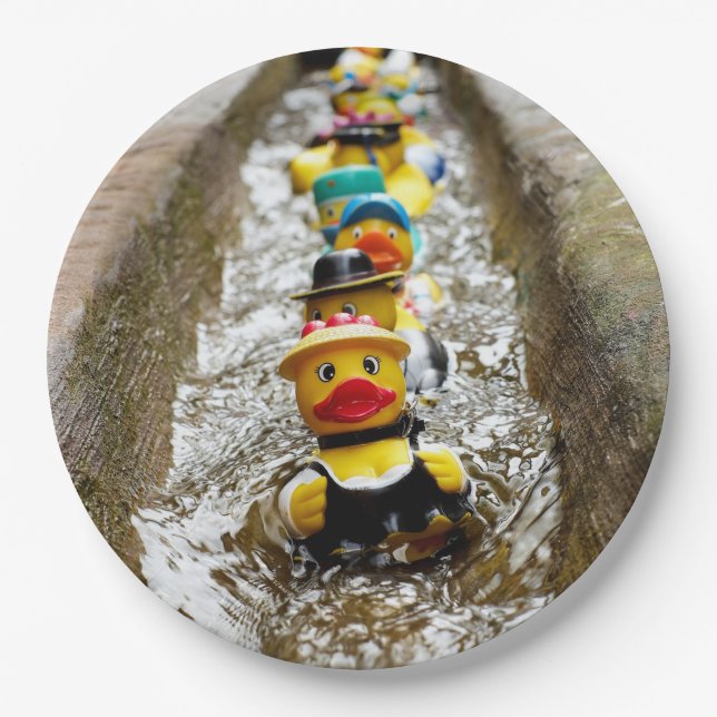 Rubber Ducks Disposable Paper Plates (Front)