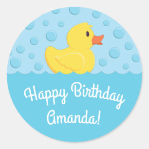 Rubber Ducky 1st Birthday Party Kids Baby Classic Round Sticker