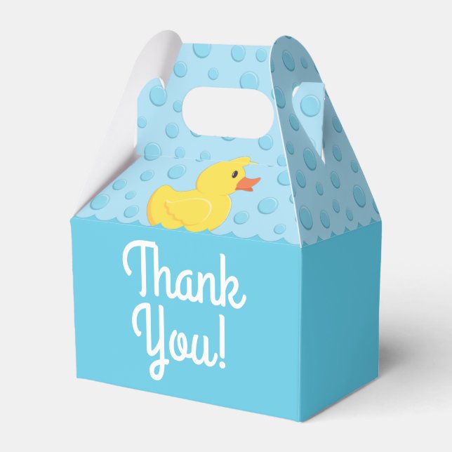 Rubber Ducky 1st Birthday Party Kids Baby Favour Box (Front Side)