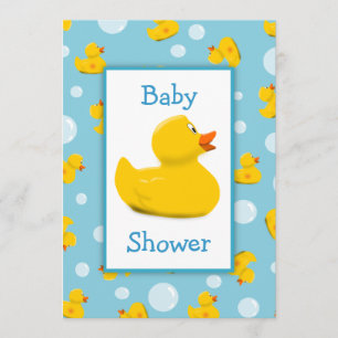 Rubber Ducky and Bubbles Theme Baby Shower Invitation