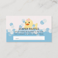 Rubber Ducky Baby Girl Pink Diaper Raffle Ticket