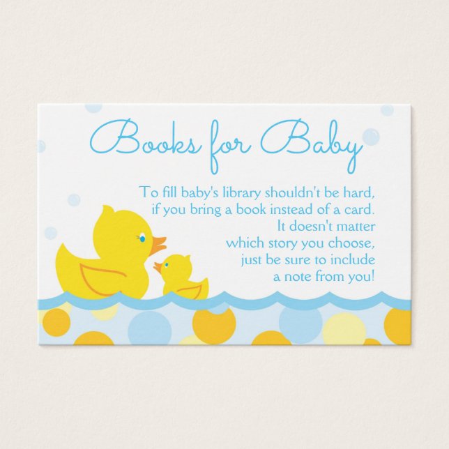 Rubber Ducky Baby Shower Book Request Card (Front)