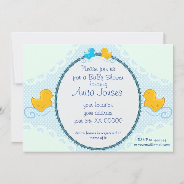 rubber ducky baby shower card (Front)
