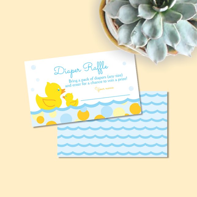 Rubber Ducky Baby Shower Diaper Raffle Ticket Enclosure Card (Creator Uploaded)