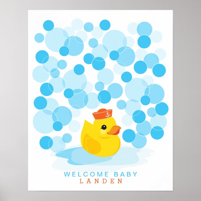 Rubber Ducky | Baby shower guest book Print (Front)