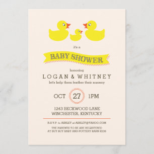 Rubber Ducky Baby Shower Invitation