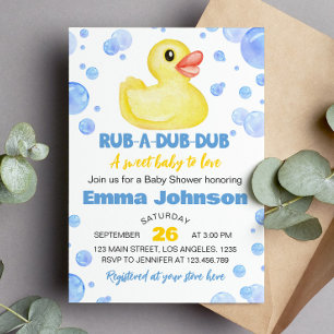Rubber Ducky Baby Shower Invitation