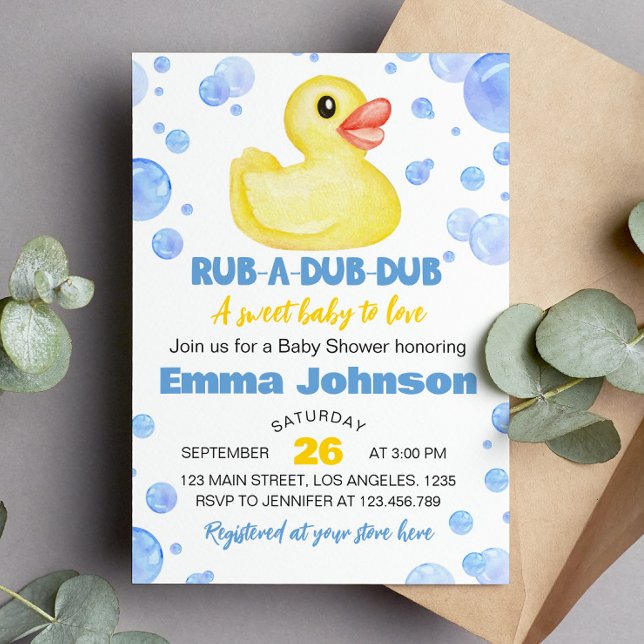 Rubber Ducky Baby Shower Invitation (Creator Uploaded)