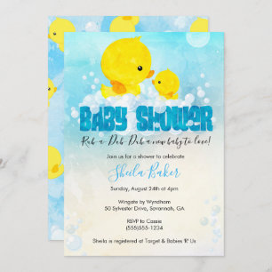 Rubber Ducky Baby Shower Invitation   Duckie Bath