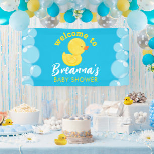 Rubber Ducky Baby Shower Welcome Hanging Vinyl Banner