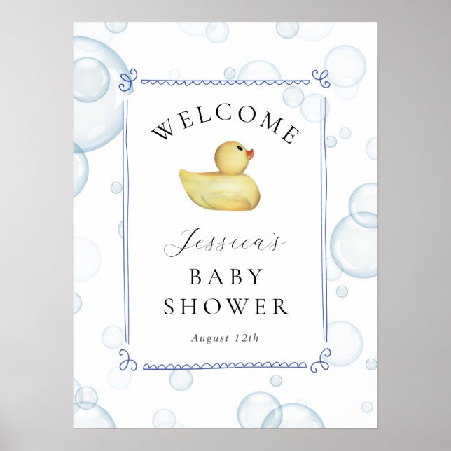 Rubber Ducky Baby Shower Welcome Sign (Front)