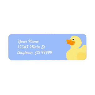 Rubber Ducky Blue Label Return Address Label
